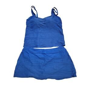 Copied - NEW Lands' End Blue Tankini Swimsuit Top and Bottom 2X size 20W 0098